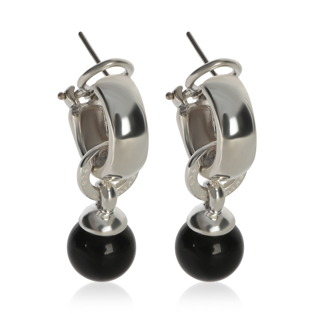 Tiffany & Co. Sterling Silver Onyx Vintage Onyx Drop Earrings